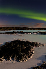 Image showing Aurora at the Blue Lagoon