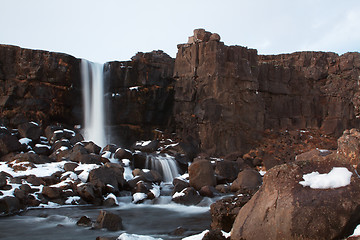 Image showing Waterfall at Thingvellir