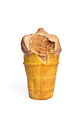 Image showing Chocolate ice cream bitten