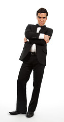 Image showing businessman looking down