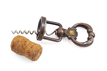 Image showing Corkscrew with cork