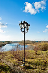 Image showing Decorative lanterns on the river