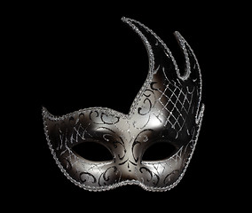 Image showing Silver classic venetian mask on black