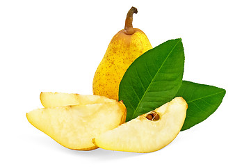 Image showing Yellow pear tree with leaves