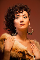 Image showing gorgeous Asian woman with curly hairstyle