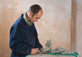 Image showing Artist in studio