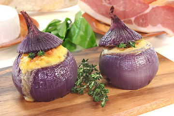 Image showing stuffed onions with goat cheese