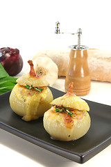 Image showing stuffed onions with goat cheese