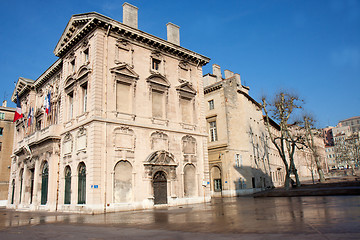 Image showing  	 The Hotel de Ville de Marseille, its blind facade. 