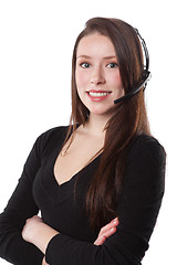 Image showing Businesswoman wearing a headset