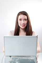 Image showing Businesswoman working on a laptop