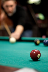 Image showing Man Shooting Pool