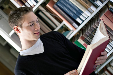 Image showing Reading at the Library