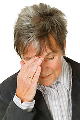 Image showing Senior woman with headache