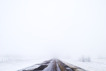 Image showing Prairie Road in Fog