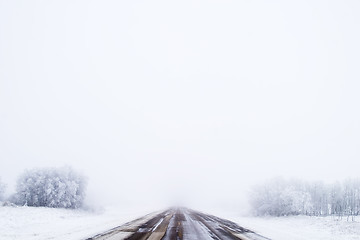 Image showing Prairie Road in Fog