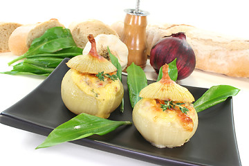 Image showing stuffed onions with goat cheese