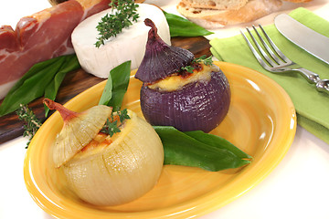 Image showing stuffed onions with goat cheese