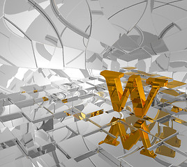 Image showing golden letter w