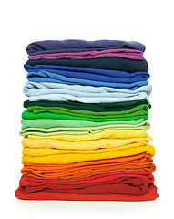 Image showing Rainbow clothes pile
