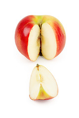 Image showing cut a slice of red apple