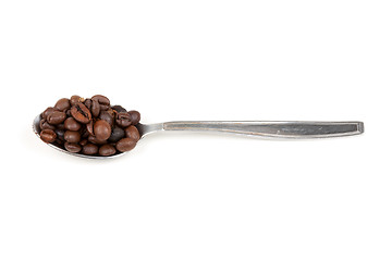 Image showing spoon with coffee beans