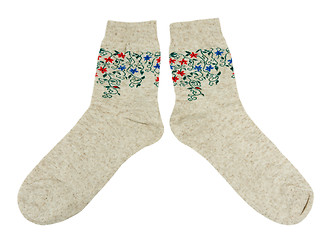 Image showing pair of socks made of linen