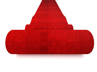 Image showing rolling red carpet