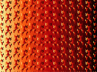 Image showing Red wall-paper with an ornament