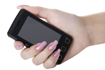 Image showing Hand with a mobile phone