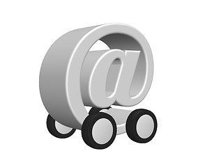 Image showing email on wheels