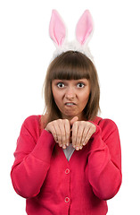 Image showing girl with rabbit ears