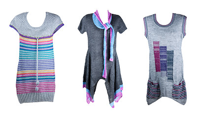 Image showing collage of the three knitted tunics