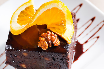 Image showing chocolate and walnuts cake