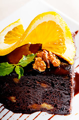 Image showing chocolate and walnuts cake