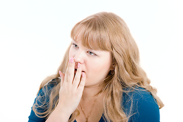 Image showing The scared young woman