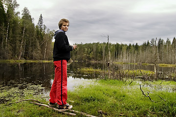 Image showing Woman near Marsh