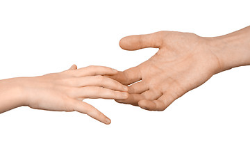 Image showing Children's hand in a man's hand