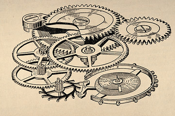 Image showing Old Clockwork Diagram