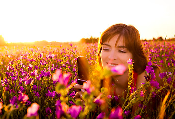 Image showing Girl talking on cellphone