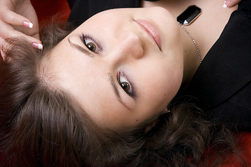 Image showing Portrait of the young beautiful brunette