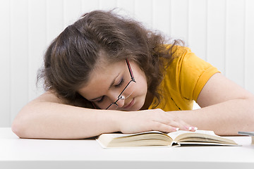 Image showing The tired student