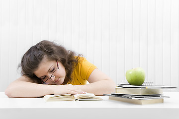 Image showing The tired student