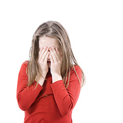 Image showing The scared little girl