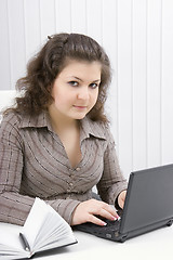 Image showing The girl with the laptop