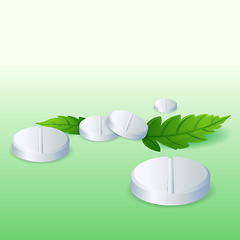 Image showing pills with leaf