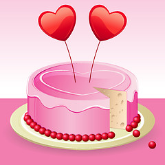 Image showing birthday cake with heart