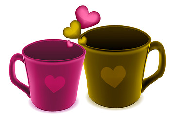 Image showing cups with heart