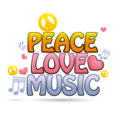 Image showing peace love music