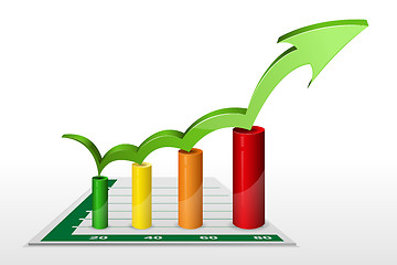 Image showing business graph with arrow